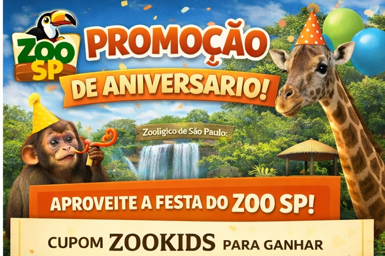 Zoo SP lança promoção de aniversário com desconto nos ingressos