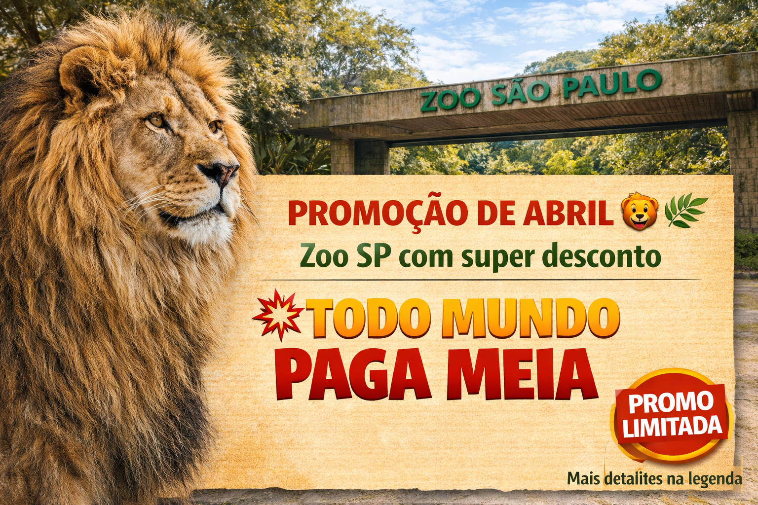 TODO MUNDO PAGA MEIA NO ZOO SP